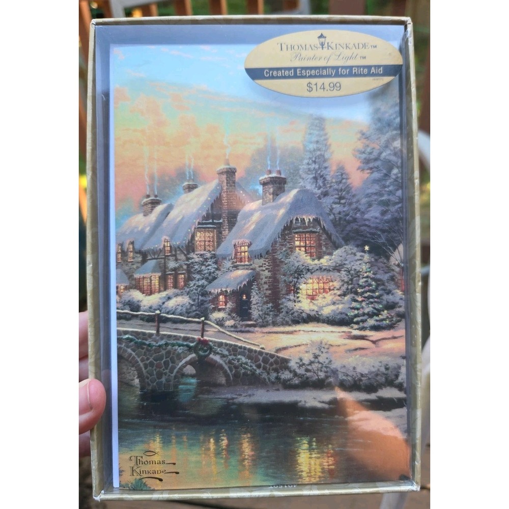 Thomas Kinkade Christmas Cards Cobblestone Christmas New Box Of 16 From 2003